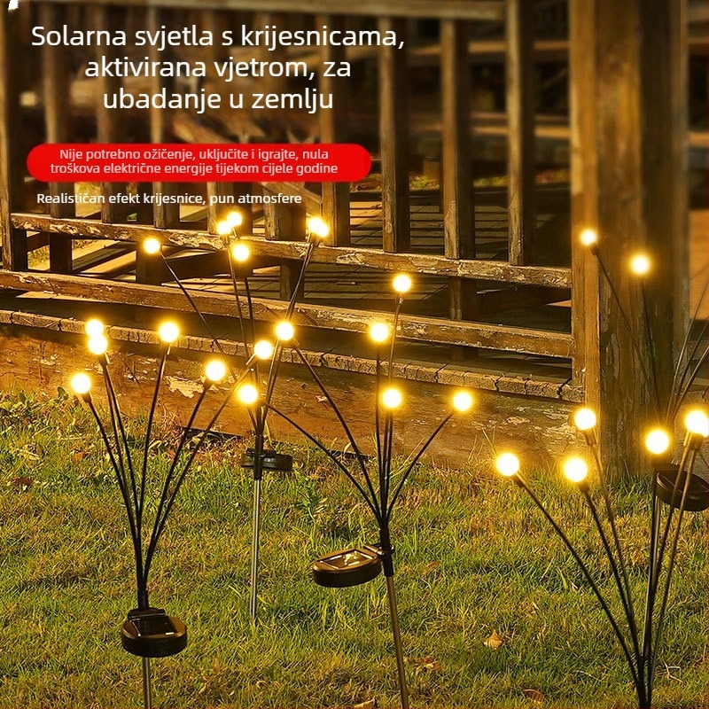 Solarna vanjska LED svjetiljka s efektom meteorskog kišnog svjetla, oblik planete, vrtna i dvorišna dekoracija, nosač za travnjak, IP65, E14, 1000 lm, 50 000 sati