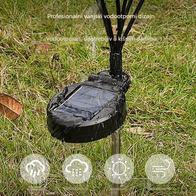 Solarna vanjska LED svjetiljka s efektom meteorskog kišnog svjetla, oblik planete, vrtna i dvorišna dekoracija, nosač za travnjak, IP65, E14, 1000 lm, 50 000 sati