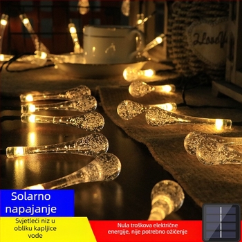 LED solarno vanjsko ambijentalno svjetlo – niz LED kapljica vode, vodootporno, dekor vrt i dvorište
