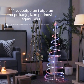 Špiralno atmosfersko svjetlo za unutarnju i vanjsku upotrebu, ukrasno osvjetljenje za festivale na otvorenom, vrtno svjetlo, IP44 vodootporno.
