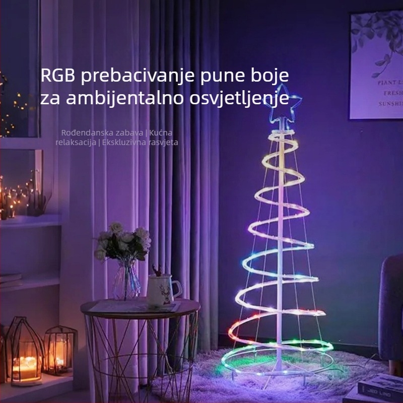 Špiralno atmosfersko svjetlo za unutarnju i vanjsku upotrebu, ukrasno osvjetljenje za festivale na otvorenom, vrtno svjetlo, IP44 vodootporno.