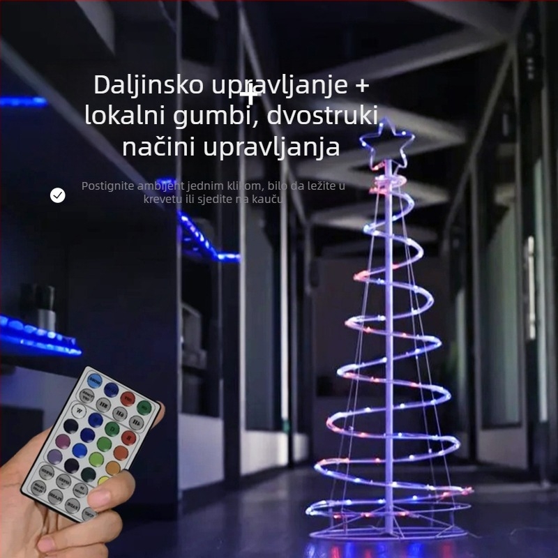 Špiralno atmosfersko svjetlo za unutarnju i vanjsku upotrebu, ukrasno osvjetljenje za festivale na otvorenom, vrtno svjetlo, IP44 vodootporno.