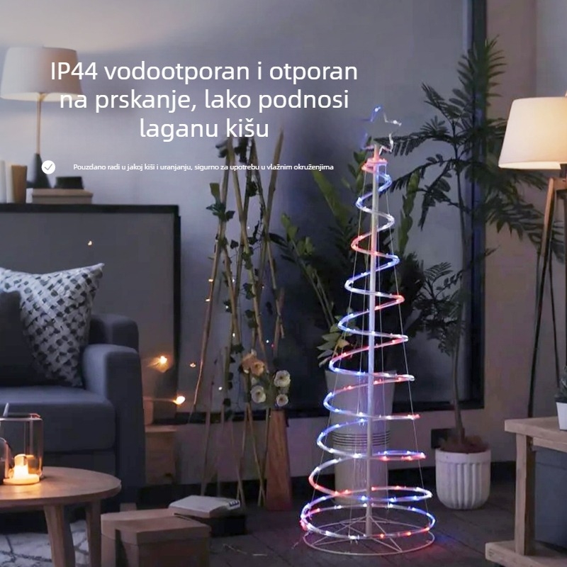 Špiralno atmosfersko svjetlo za unutarnju i vanjsku upotrebu, ukrasno osvjetljenje za festivale na otvorenom, vrtno svjetlo, IP44 vodootporno.
