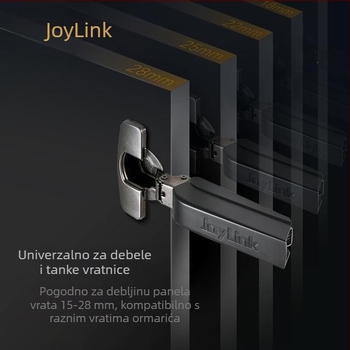 Joylink šarka za garderobu s hidrauličnim amortizerom, dvostupan rad, univerzalno za drvena vrata