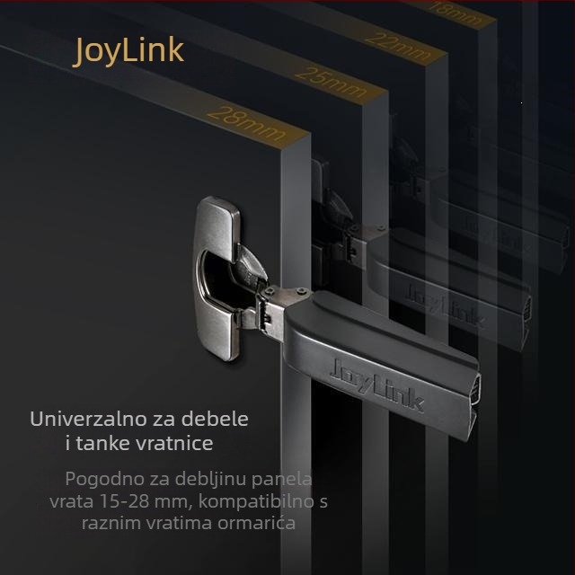 Joylink šarka za garderobu s hidrauličnim amortizerom, dvostupan rad, univerzalno za drvena vrata