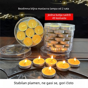 Gratitude maslena lampa za budističku ponudu, cilindrična religijska svijeća s aluminijskim kućištem, 49 komada u kutiji, 2-satno sagorijevanje