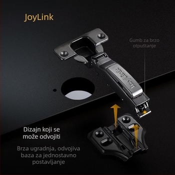 Joylink Lijevi Susjed Alpha 35 mm Debeli Panel Vrata, Odvojivi, Panta Bez Kutnog Ugao, Titan Gunmetal Boja, Hladno Valjana Čelik