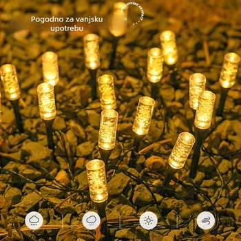 Solarne vrtne lampe za vanjsku upotrebu, dekorativni svjetlosni niz s balon-stavcima, pejzažne lampe za travnjak u tlu