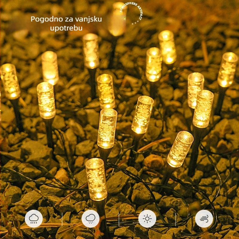 Solarne vrtne lampe za vanjsku upotrebu, dekorativni svjetlosni niz s balon-stavcima, pejzažne lampe za travnjak u tlu