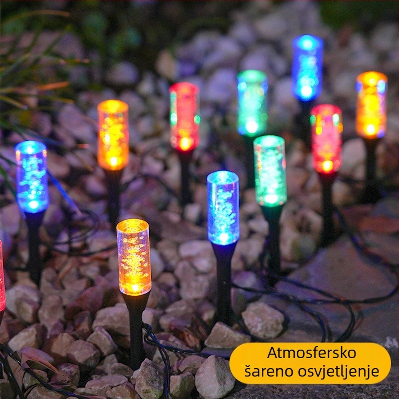 Solarne vrtne lampe za vanjsku upotrebu, dekorativni svjetlosni niz s balon-stavcima, pejzažne lampe za travnjak u tlu