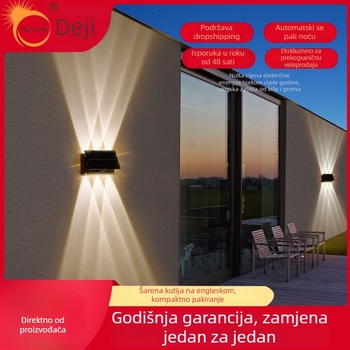 Solarna vanjska zidna svjetiljka IP65, RGB rasvjeta za vrt, terasu i balkon