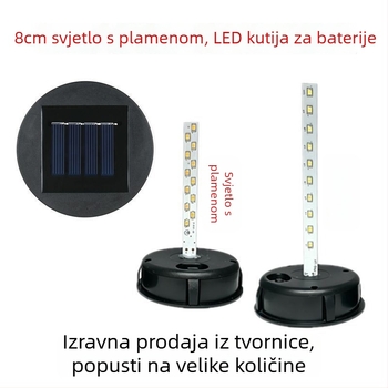 Vanjski solarni fenjer s LED izvorom svjetla, željezni fenjer s poklopcem lampe, promjer 80 cm.