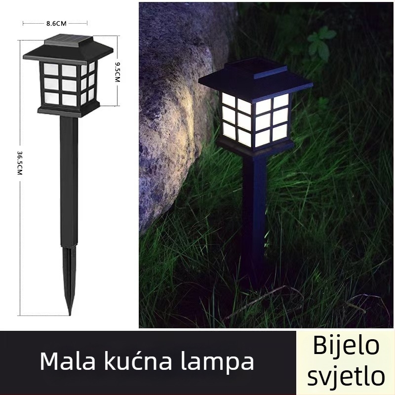 Solarne vanjske lampe za vrt i dvorište, lampe na stalku u obliku kuće, ambijentalno osvjetljenje