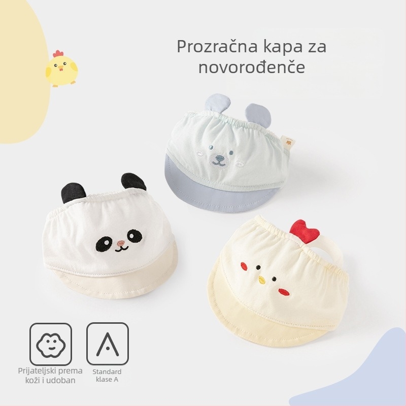 Ljetna lagana kapa za bebe 0–3 mjeseca, prozračna zaštita fontanelne regije