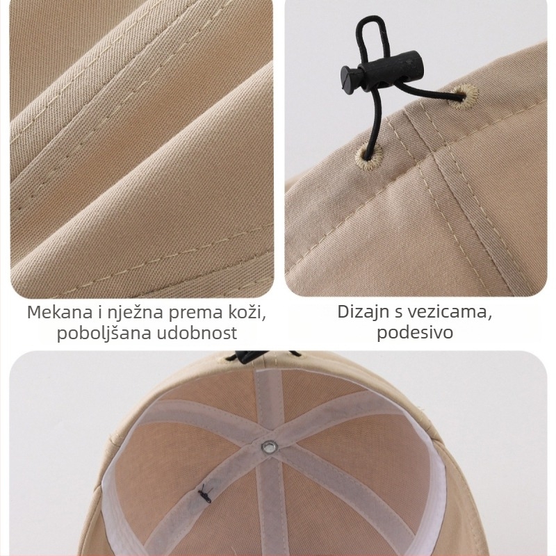 Pamučna dječja kapa za sunce s širokim obodom, sladak crtani dizajn, unisex, proljeće-jesen