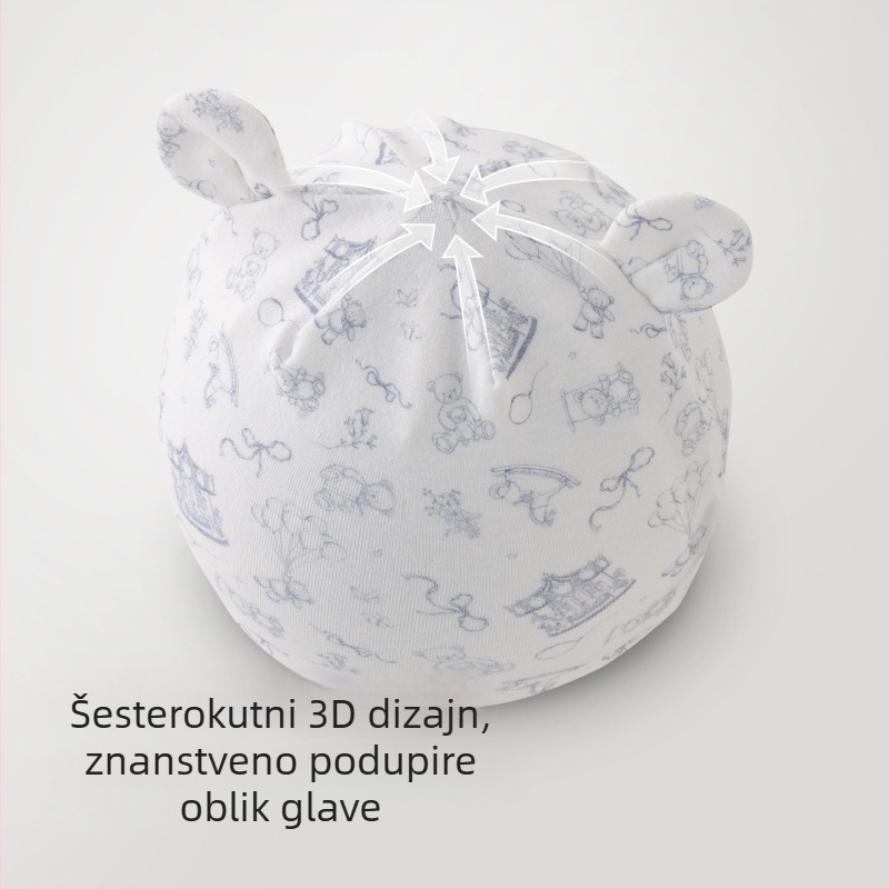 Prozračna pamučna kapa za novorođenčad, ljetna, unisex, s simpatičnim crtić dizajnom, u obliku kupole