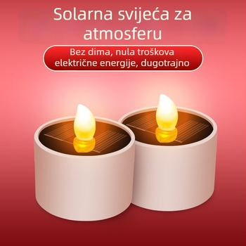 Solarna vanjska vrtna lampa za vanjsku upotrebu, vodootporna, dekorativna viseća svjetiljka u obliku svijeće sa senzorom, za balkon
