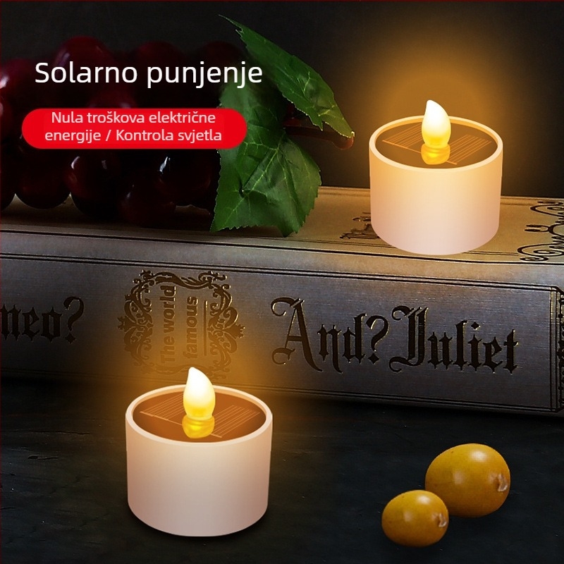 Solarna vanjska vrtna lampa za vanjsku upotrebu, vodootporna, dekorativna viseća svjetiljka u obliku svijeće sa senzorom, za balkon