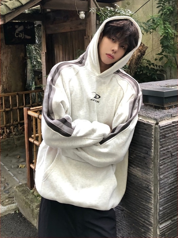 Muški debeli hoodie s kapuljom u američkom stilu, jesenji retro ležerni izgled, širok kroj