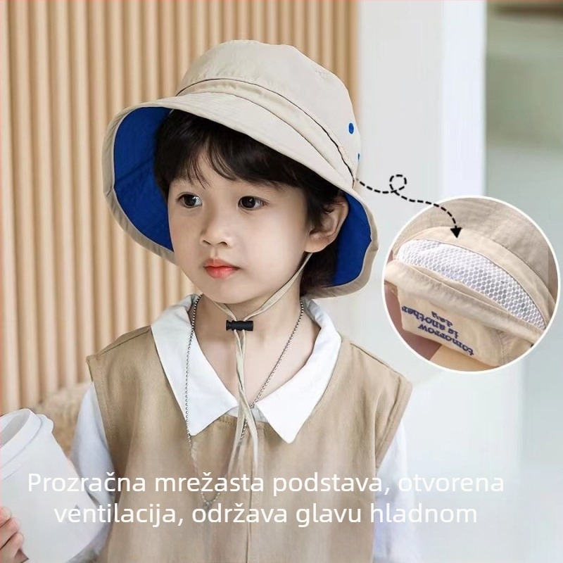 Dječja mrežasta prozračna ljetna kapa stil ribara, izuzetno tanka, brzo se suši, zaštita od sunca, za dječake i djevojčice