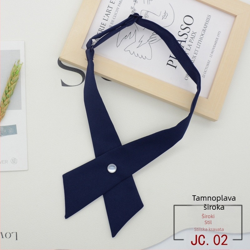 Ženska križna leptir-mašna za školsku uniformu, korejski i japanski stil, crna