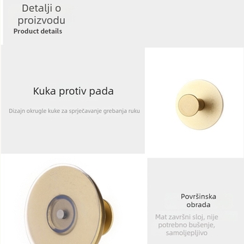 Kuka od aluminijske legure s mat završnom obradom, ljepilo bez bušenja, vodootporna, sna držač za ručnike u kupaonici
