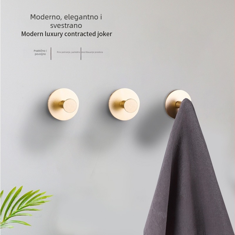 Kuka od aluminijske legure s mat završnom obradom, ljepilo bez bušenja, vodootporna, sna držač za ručnike u kupaonici