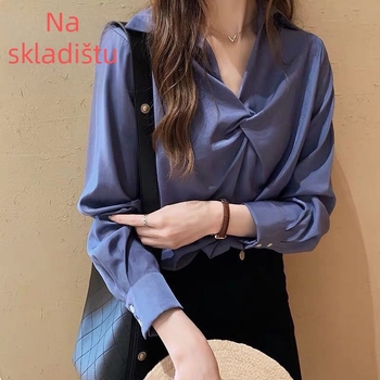 2026 modna ženska bijela košulja, udoban širok kroj s modernim dizajnom