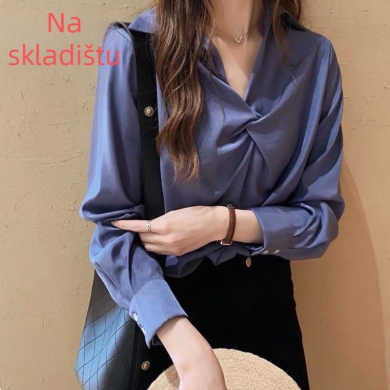 2026 modna ženska bijela košulja, udoban širok kroj s modernim dizajnom