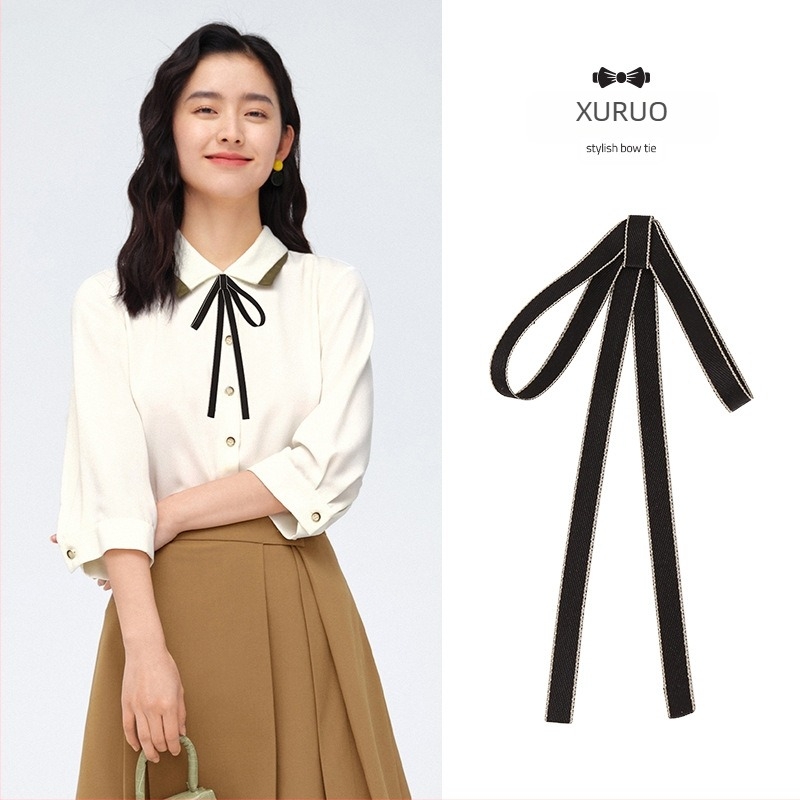 Ovratnik s cvijetom i mašnicom, Chanel stil, korejski minimalistički stil, dodatak za košulju