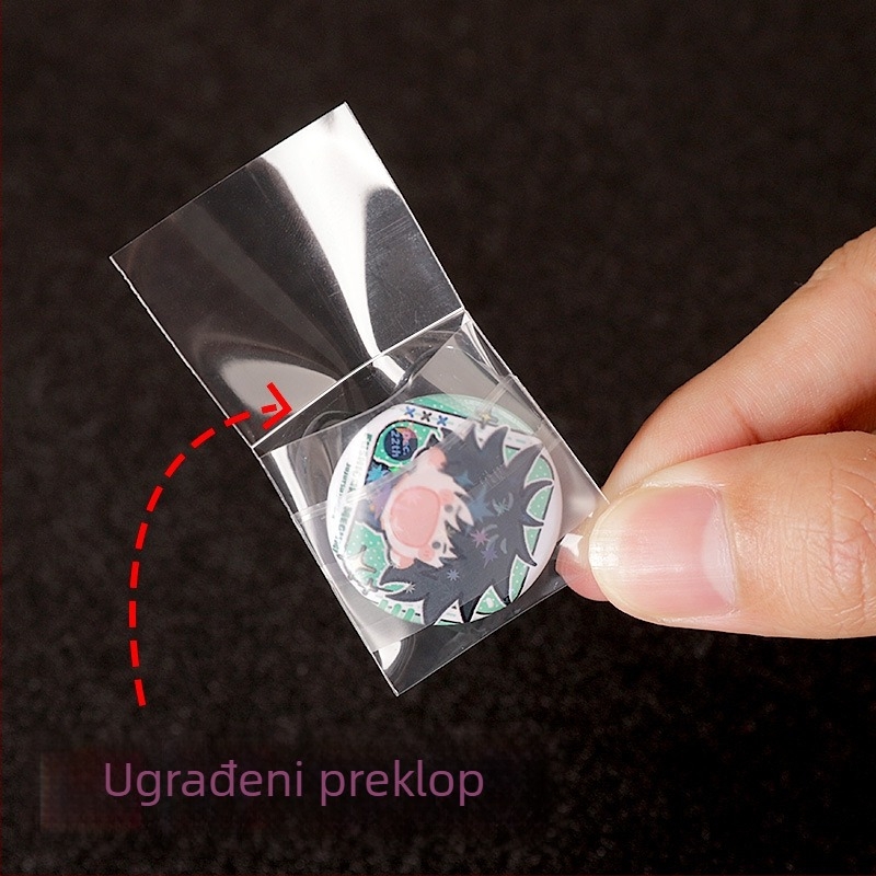 Mini samoljepljive vrećice za značke, 30 mm, samozatvarajuće, ojačan materijal, zaštitni film protiv nabora uz 20 svilenih traka