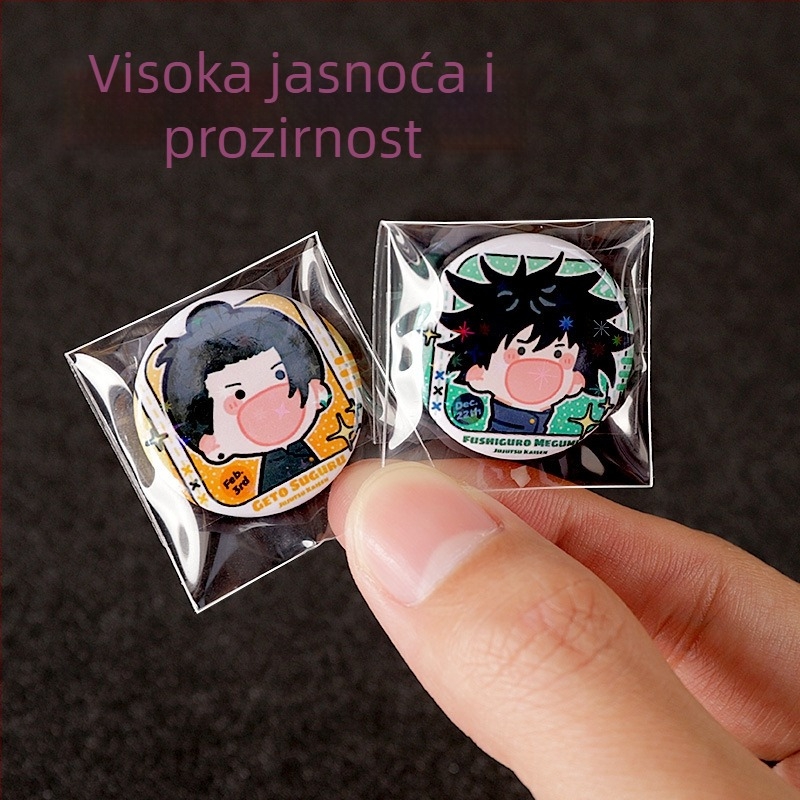 Mini samoljepljive vrećice za značke, 30 mm, samozatvarajuće, ojačan materijal, zaštitni film protiv nabora uz 20 svilenih traka