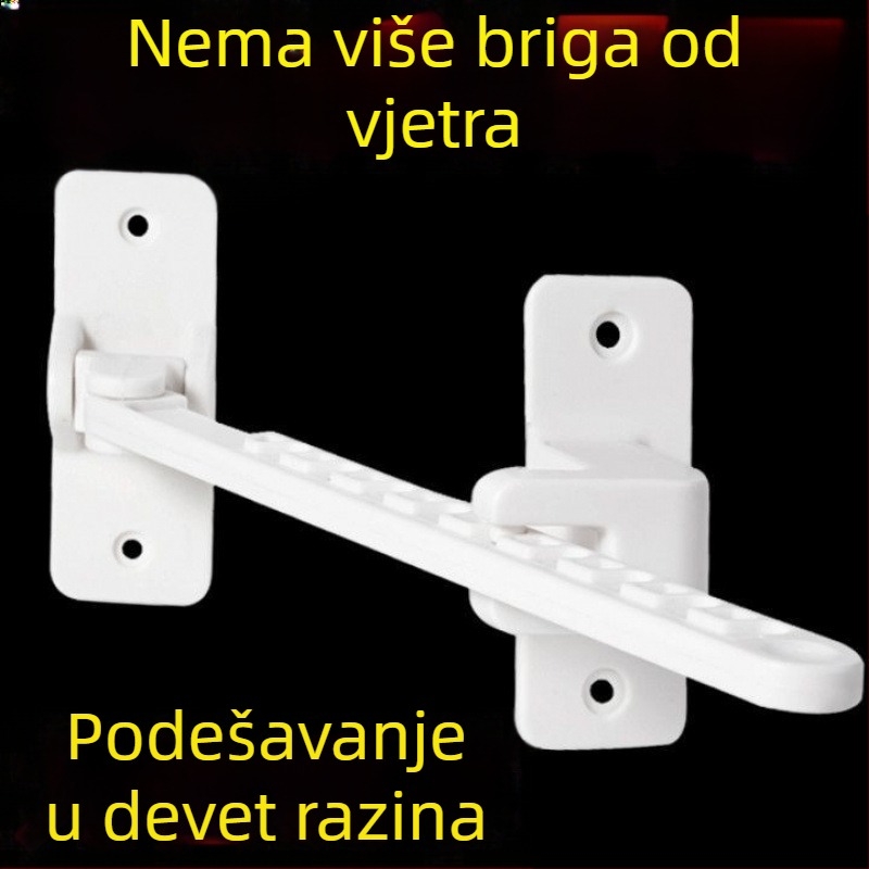 Ograničivač prozora za otvaranje, otporan na vjetar, sigurnost djece, bušenje potrebno