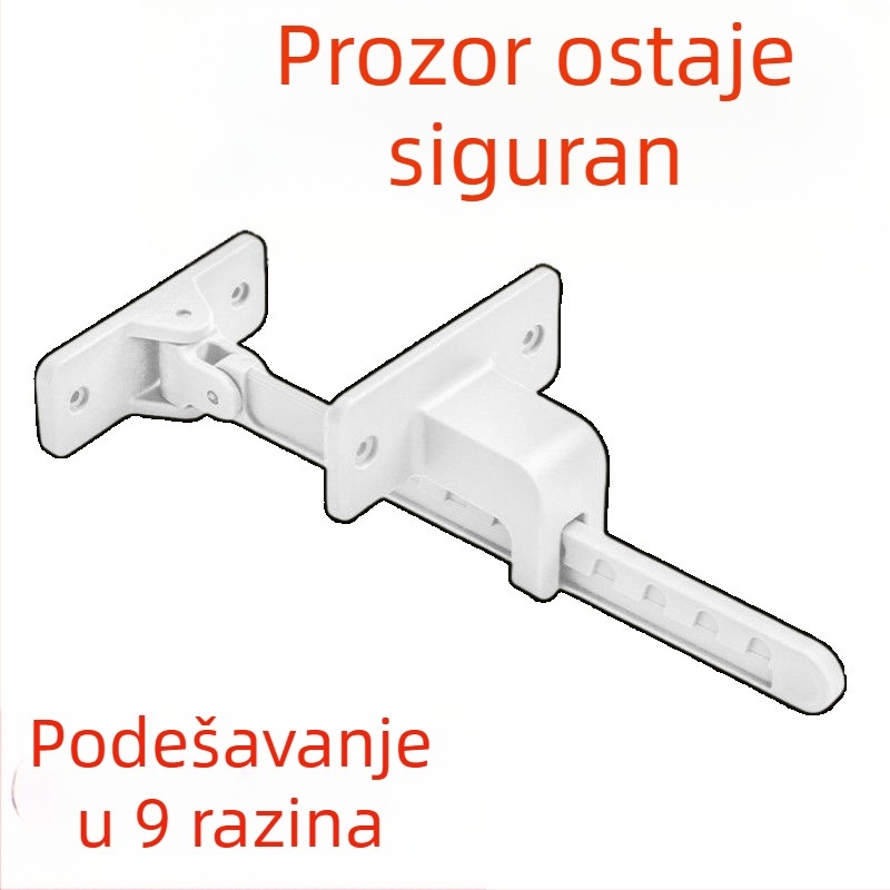 Ograničivač prozora za otvaranje, otporan na vjetar, sigurnost djece, bušenje potrebno