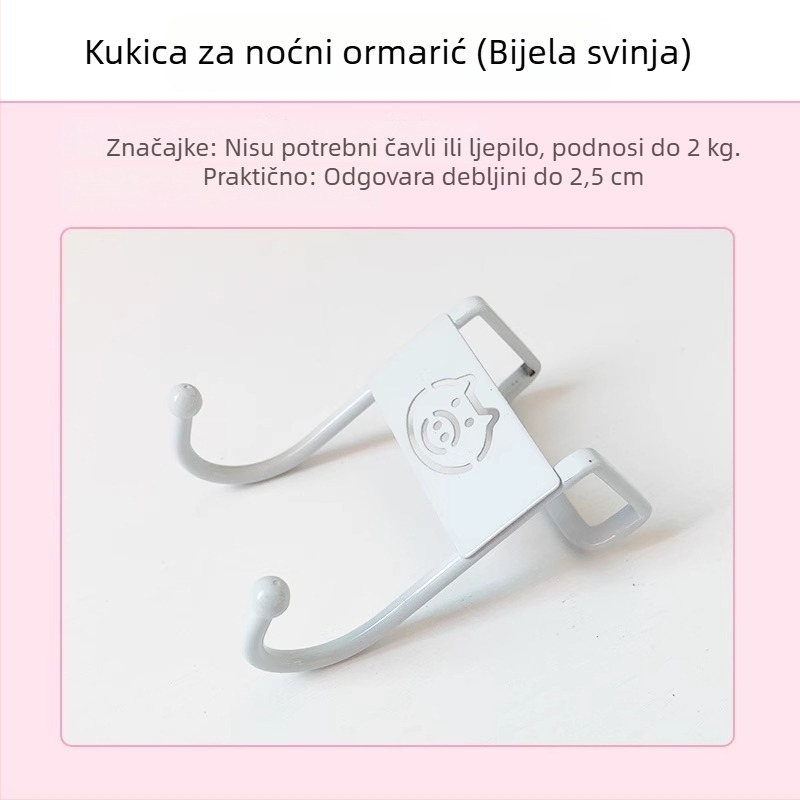Slatka kreativna metalna vješalica uz krevet za studentski dom, dvostruka vješalica, prostor za skladištenje na gornjem krevetu, vješalica za vrata ormara