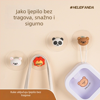 Kreativni karikaturalni kuka protiv sudara, višenamjenski ljepljivi kuka za ormar, bez bušenja, za torbe i odjeću