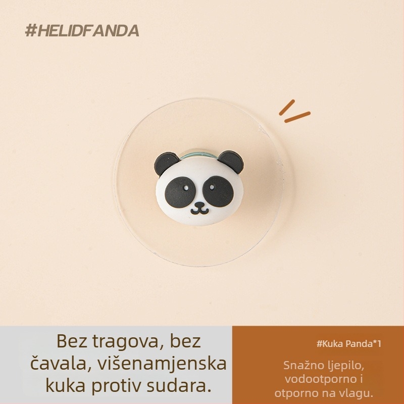Kreativni karikaturalni kuka protiv sudara, višenamjenski ljepljivi kuka za ormar, bez bušenja, za torbe i odjeću