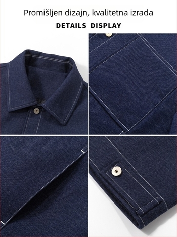 Proljetna muška denim jakna s reverom, udoban kroj, casual stil