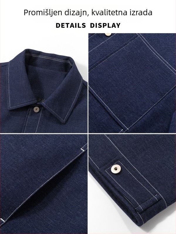 Proljetna muška denim jakna s reverom, udoban kroj, casual stil