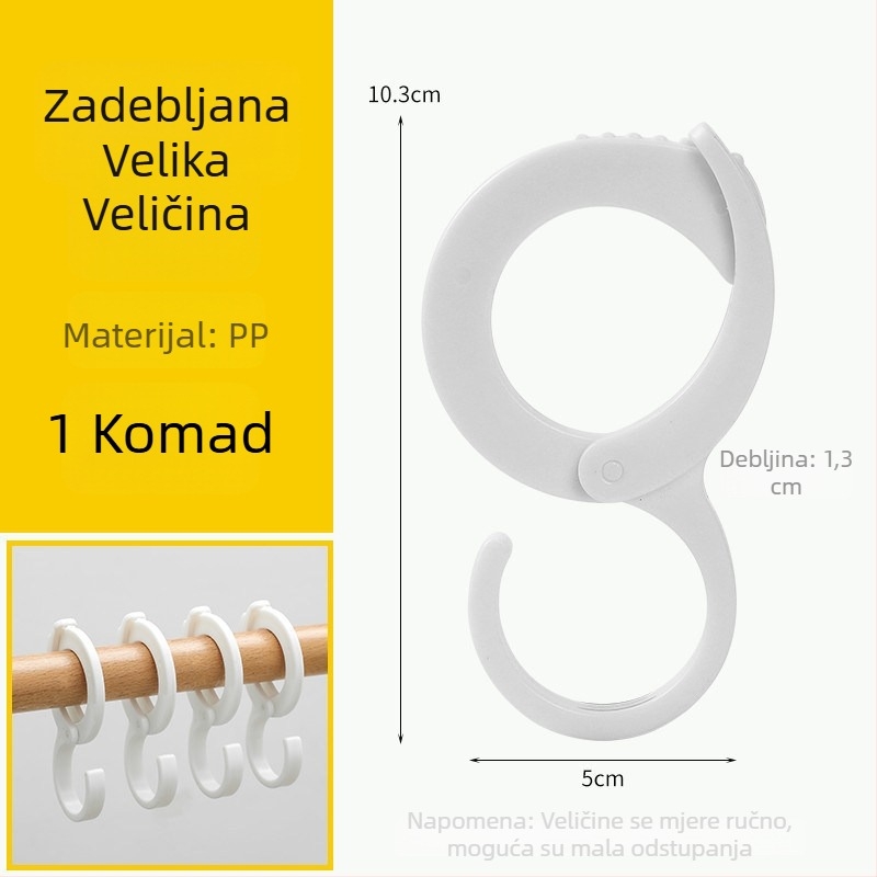 S-oblik kuka za kućnu upotrebu, bez bušenja, lagan dizajn, za kuhinju, šipku garderobe i kupaonice za ručnike