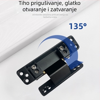 Dvodimenzionalna skrivena šarka, tiha i podesiva, za unutarnja drvena vrata sa uskim okvirom