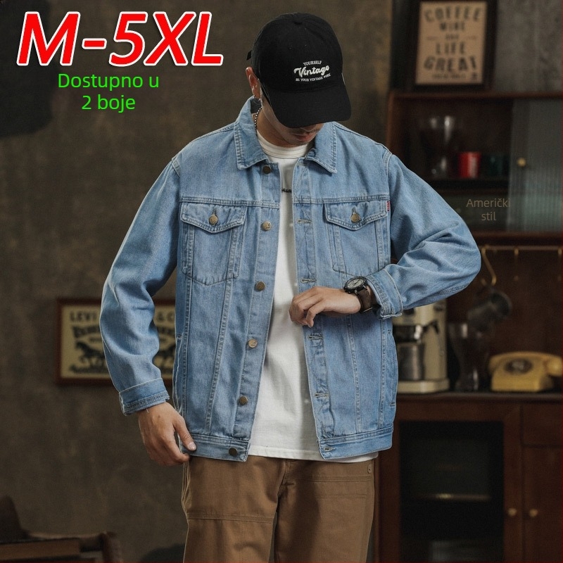 Džins jakna za mlade muškarce, proljeće i jesen, korejski stil, slim fit, moderan casual komad, svijetla nijansa