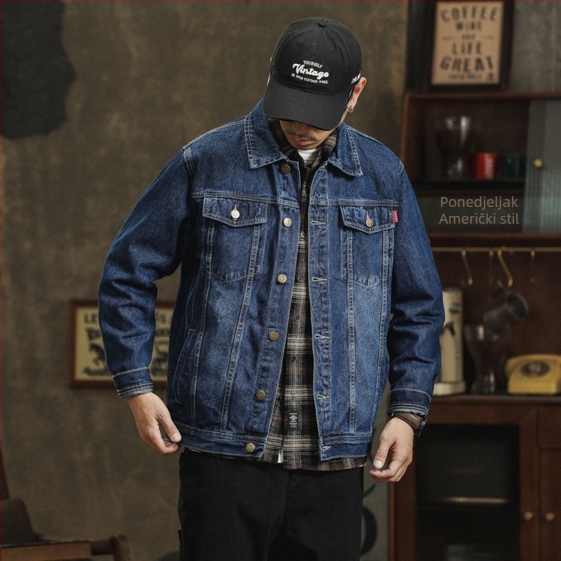 Džins jakna za mlade muškarce, proljeće i jesen, korejski stil, slim fit, moderan casual komad, svijetla nijansa