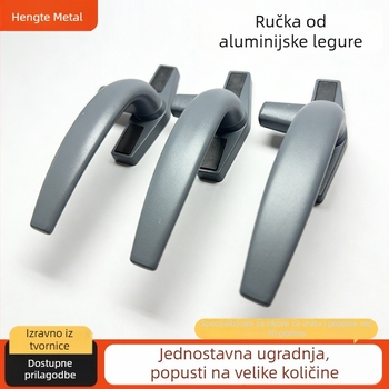 Kvaka za prozor od aluminijske legure, crna, za otvarajuće i klizne prozore, dodaci za vrata i prozore