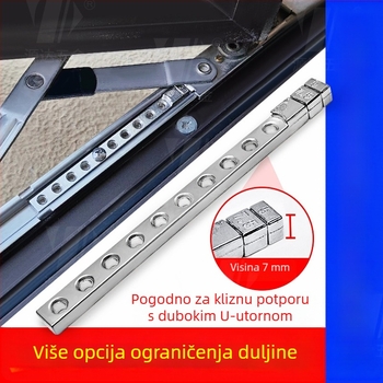 Ograničivač prozora za otvaranje krila, vodilna šipka, zaključavanje, model XWT08, cinkova legura