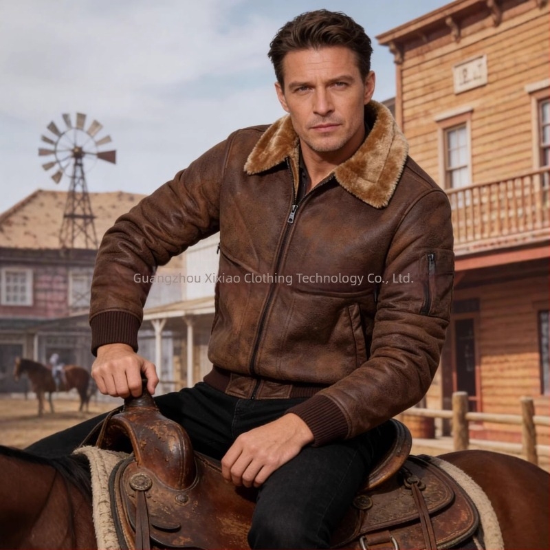 Muška PU kožna jakna s krznenom podstavom, američki retro stil, zimska toplina, zatvarač