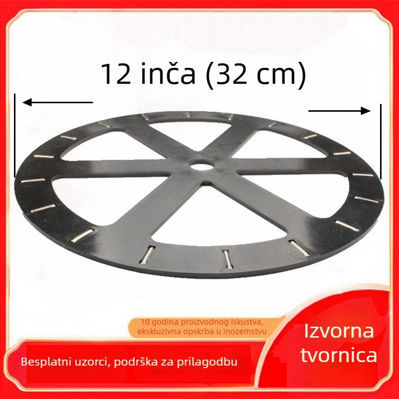 Crni plastični okretni tanjur, promjera 32 cm (12 in), za ormarić