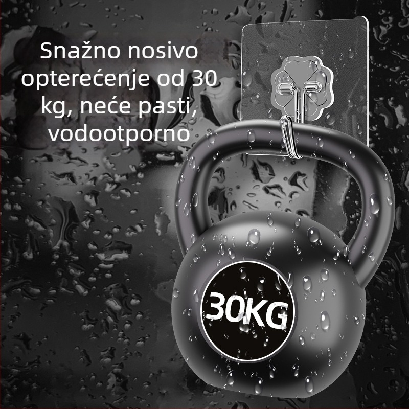 Prozirna zidna kuka s jakim ljepilom – bez bušenja, nosivost 0-1 kg, PVC