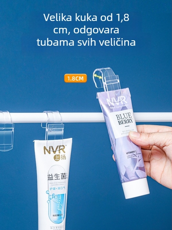 Prozirni plastični klips-hak za kupaonicu, višenamjenski viseći organizator (set od 4)