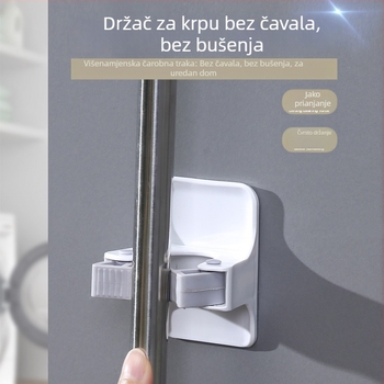 Ljepljivi klip za mop – kupaonica, zid, bez bušenja, višenamjenski držač mop i metla